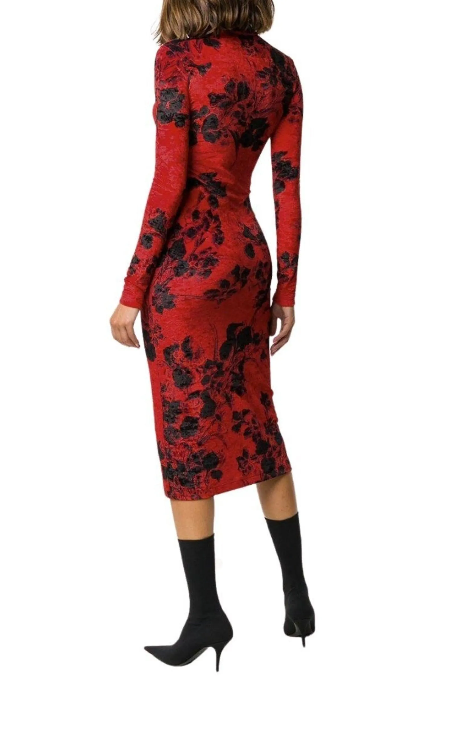 Floral-Print Turtleneck Dress