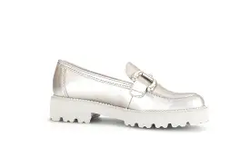 GABOR  Pale Gold Leather Chunky Loafer with gold buckle 24662