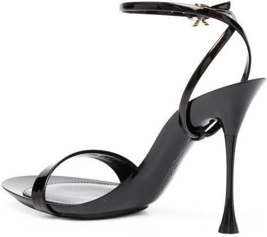 Gianvito Rossi Spice Ribbon 95mm leather sandals Black