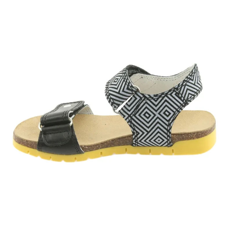 Girls' leather sandals Bartek 56183 black