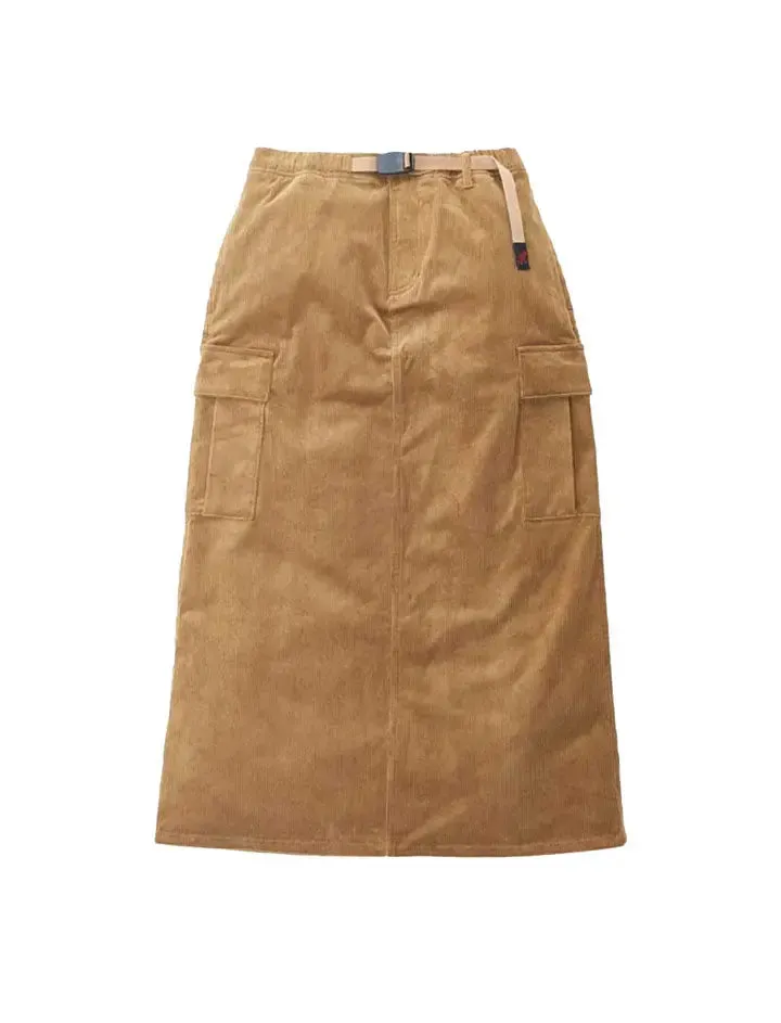 Gramicci Corduroy Long Cargo Skirt Mocha Beige