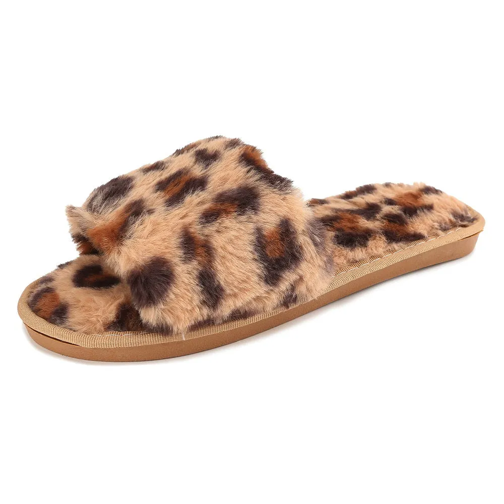 Haute Edition Women's Faux Fur Slide On HouseSlippers