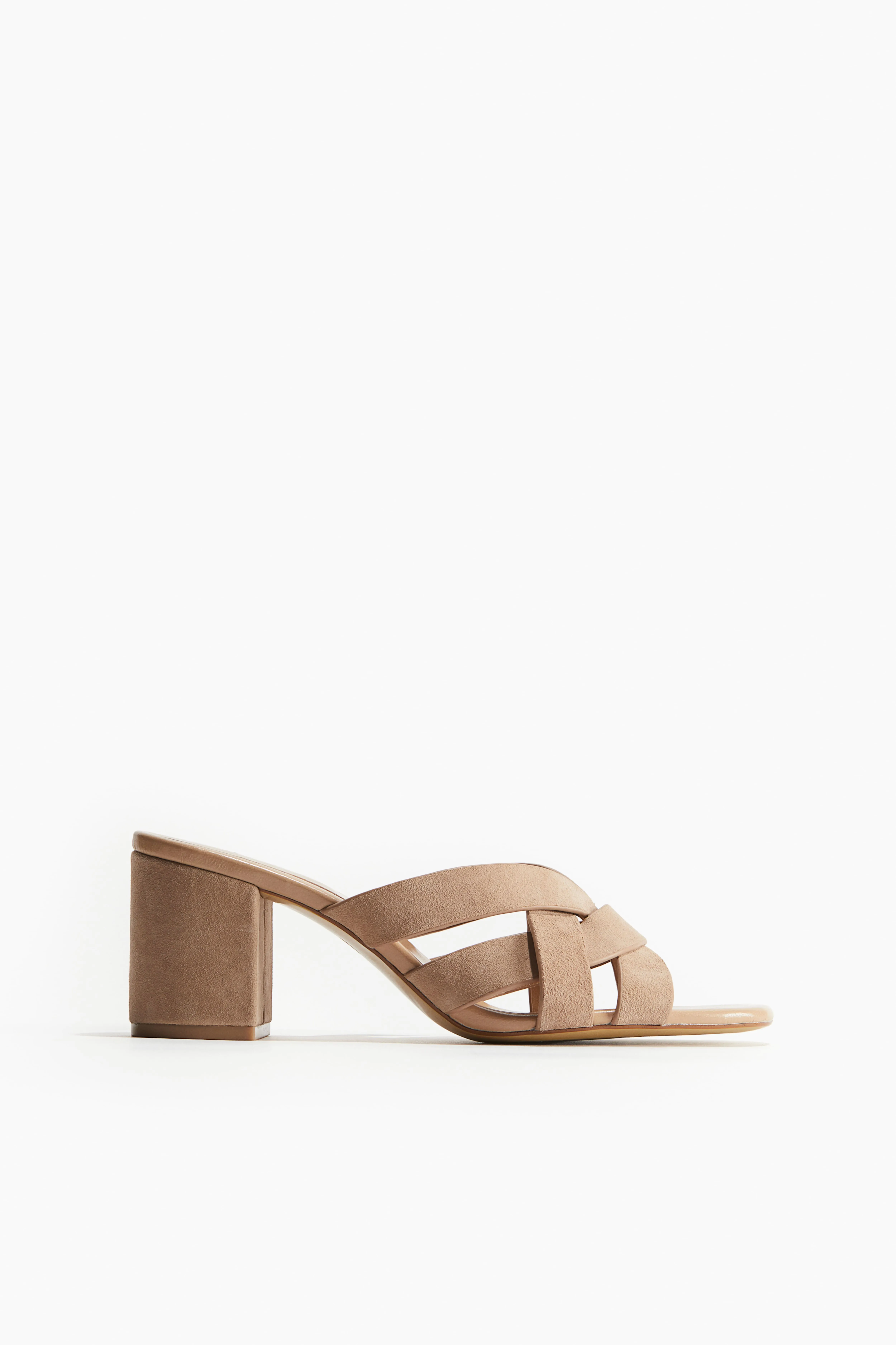 Heeled leather sandals - Beige - Ladies | H&M GB