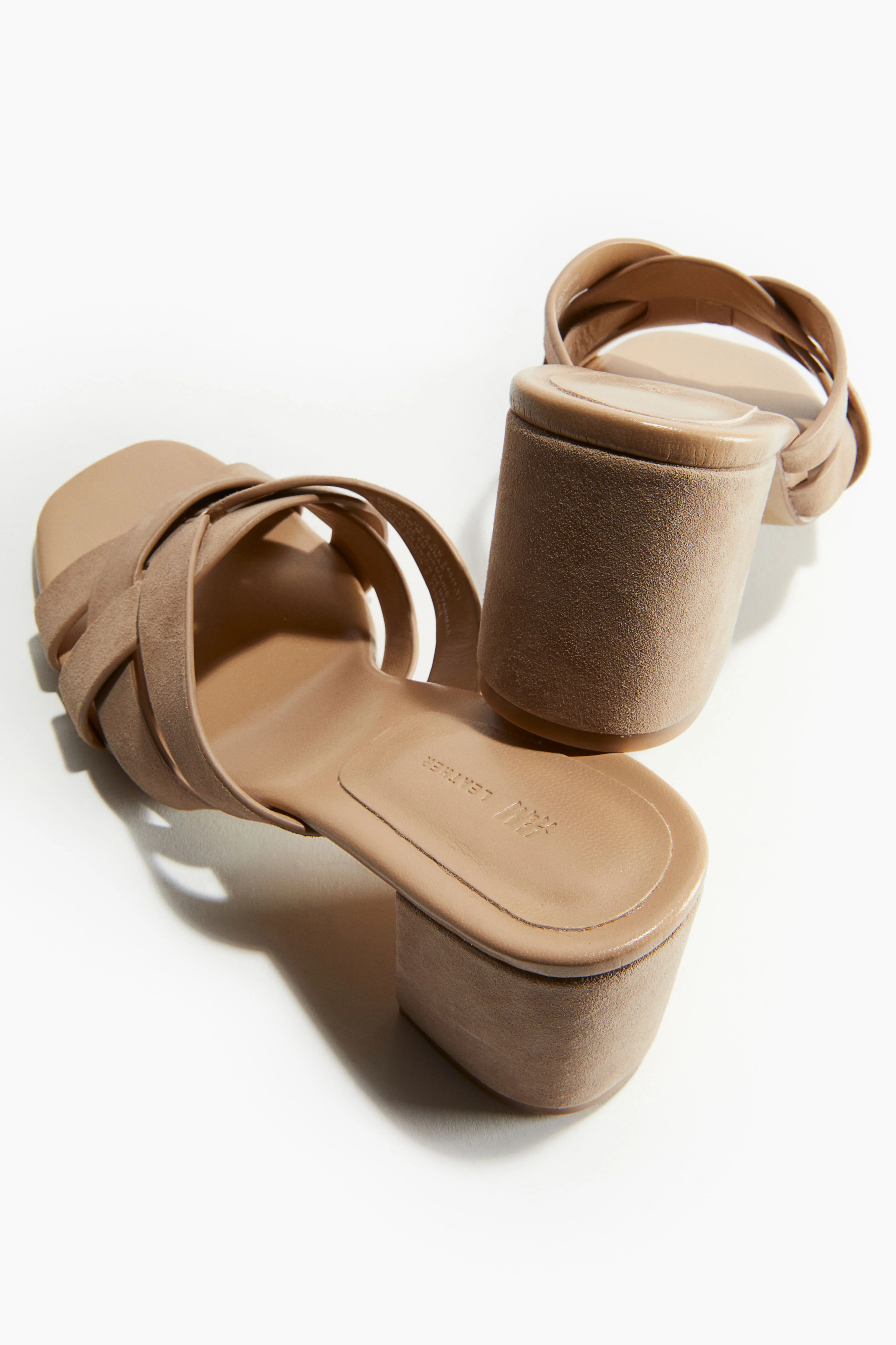 Heeled leather sandals - Beige - Ladies | H&M GB