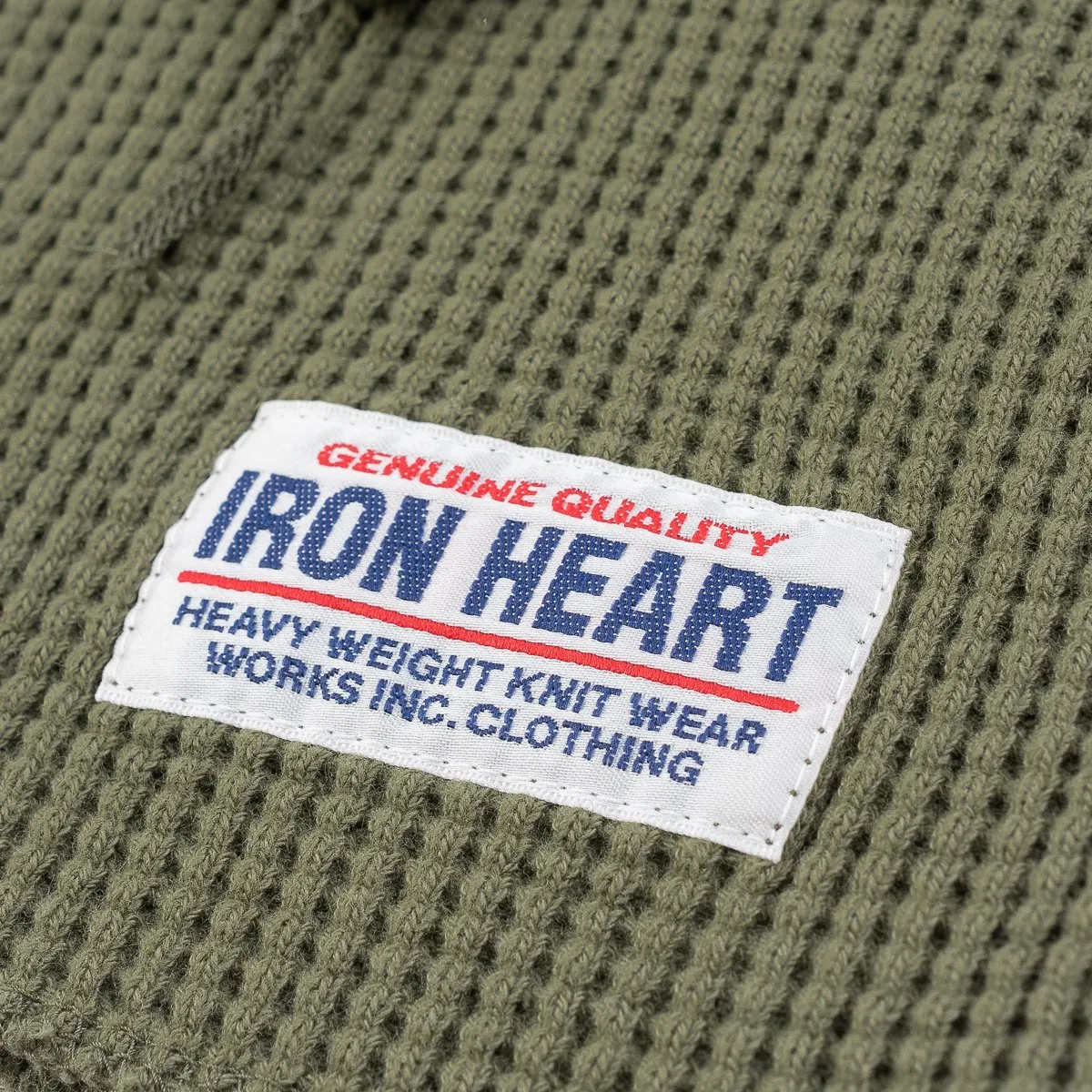 Iron Heart - IHTL-1213 Olive Waffle Thermal Henley