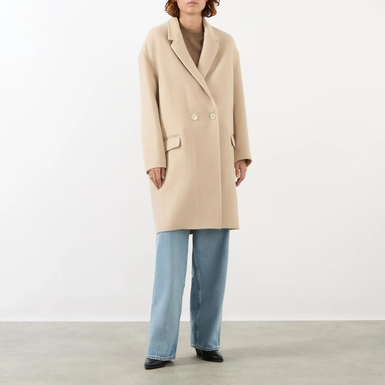 ISABEL MARANT Efegozi Double-Breasted Coat - Beige