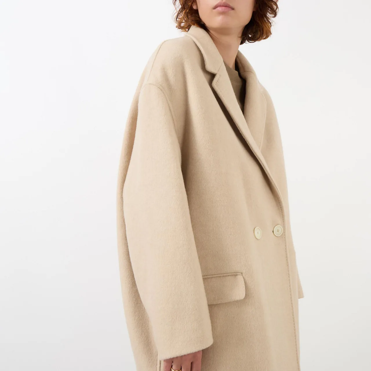 ISABEL MARANT Efegozi Double-Breasted Coat - Beige