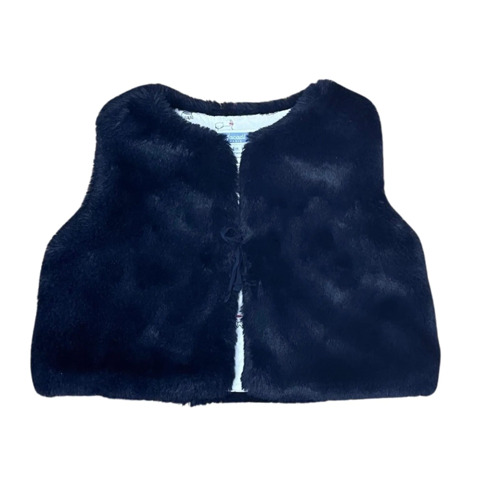 Jacadi Navy Faux Fur Vest