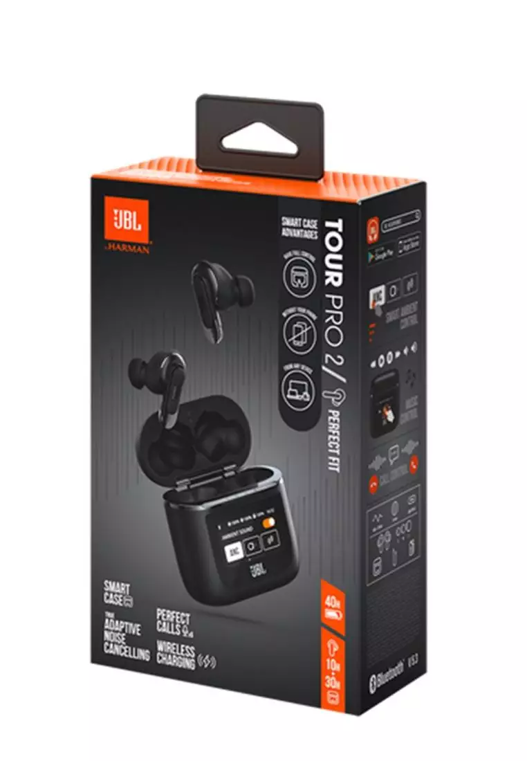 JBL JBL Tour Pro 2 True Wireless Noise Cancelling Earbuds, Black