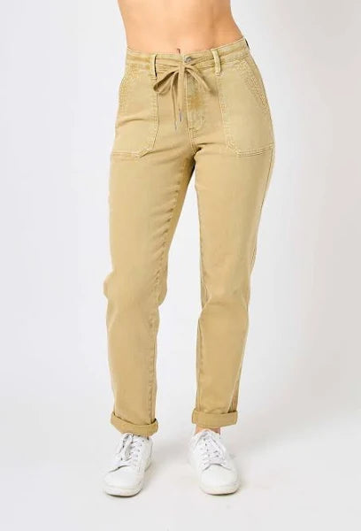 Judy Blue HW Garment Dyed Cuffed Jogger