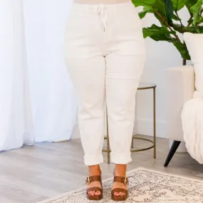 Judy Blue: White Out Joggers, White