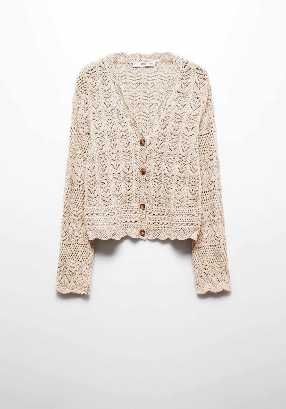 Knitted cardigan with drawstring