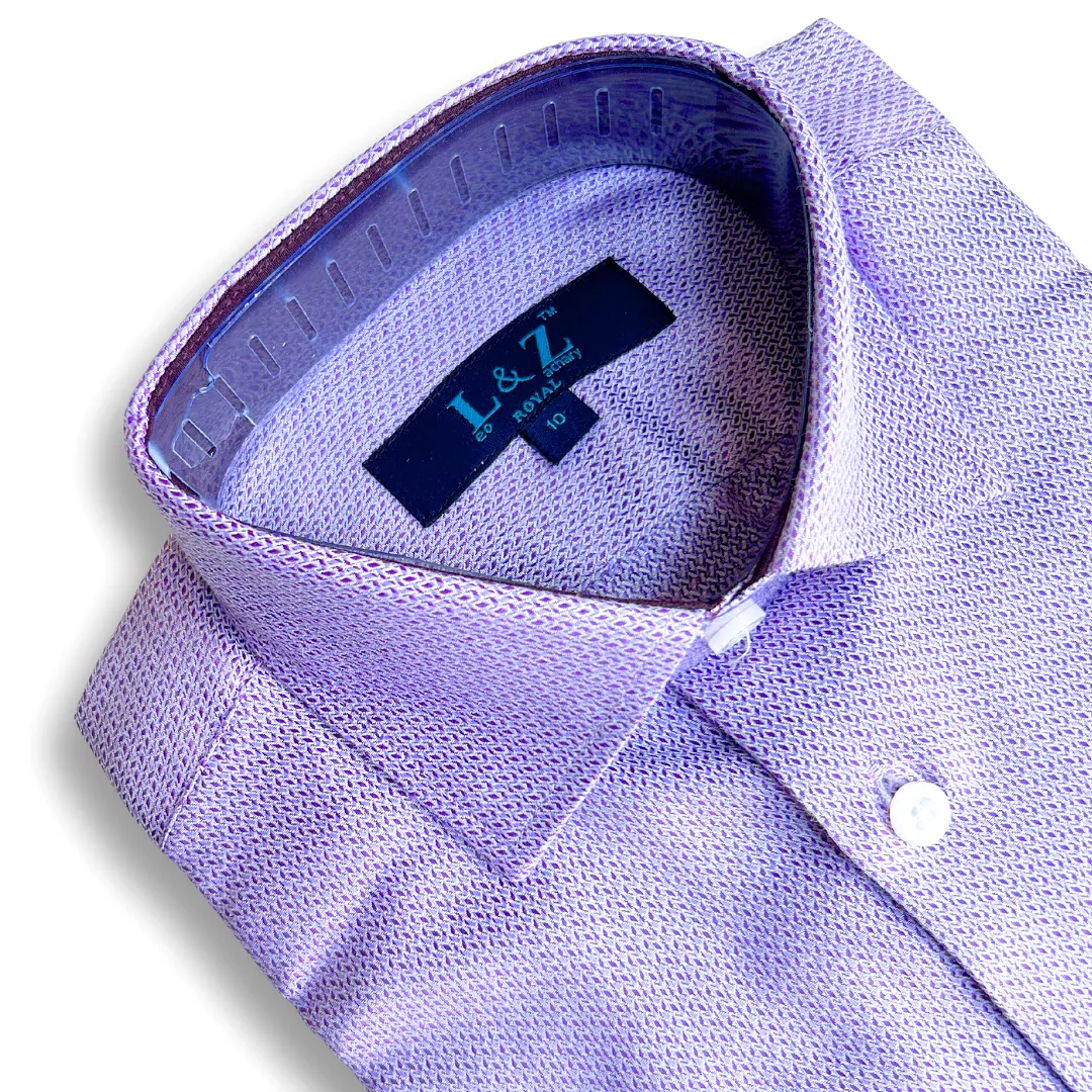 Leo & Zachary Boys Lilac Weaved Dress Shirt_5908