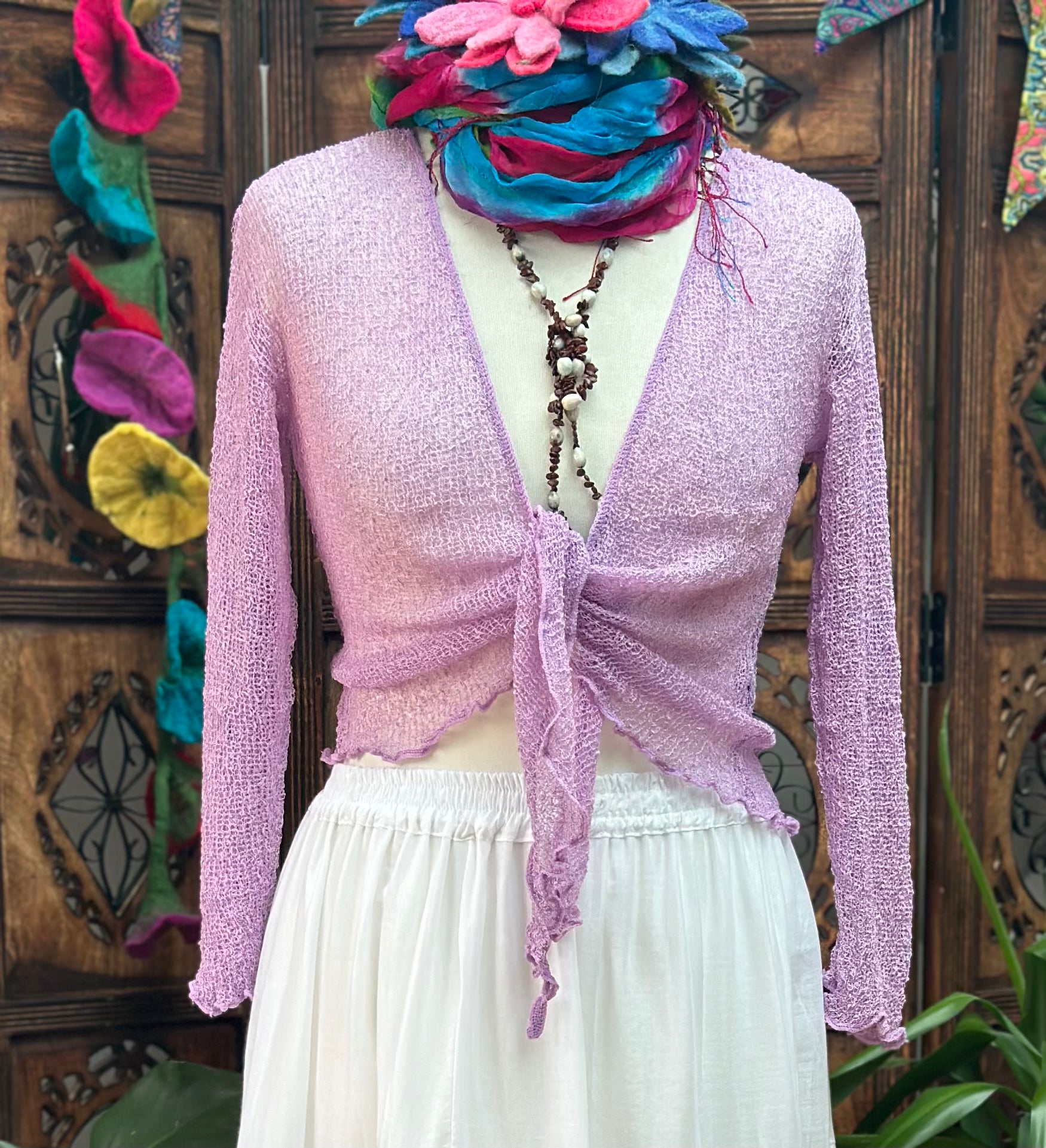 LILAC KNITTED  SHRUG / CARDIGAN