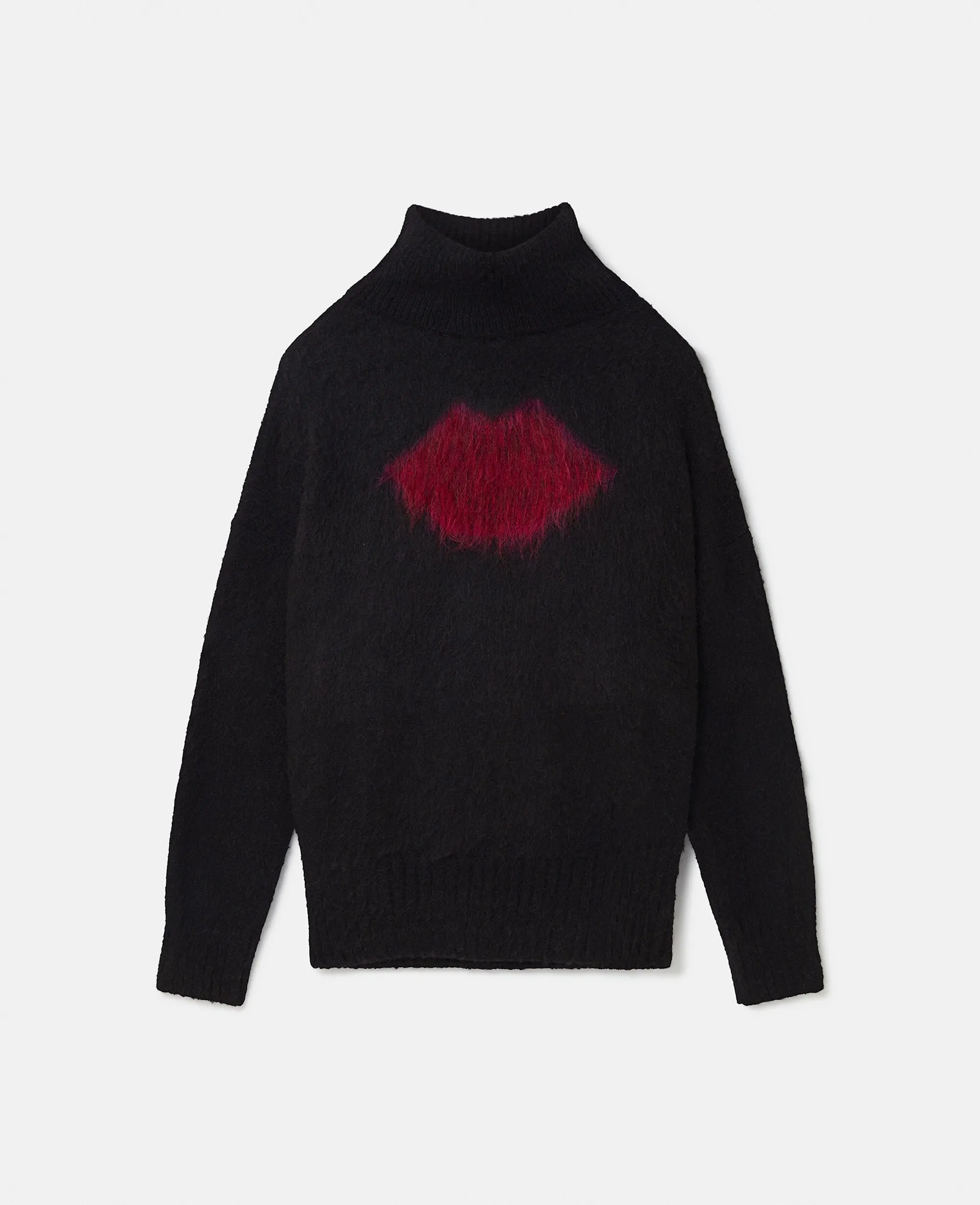 Lips Graphic Long-Sleeve Turtleneck Jumper