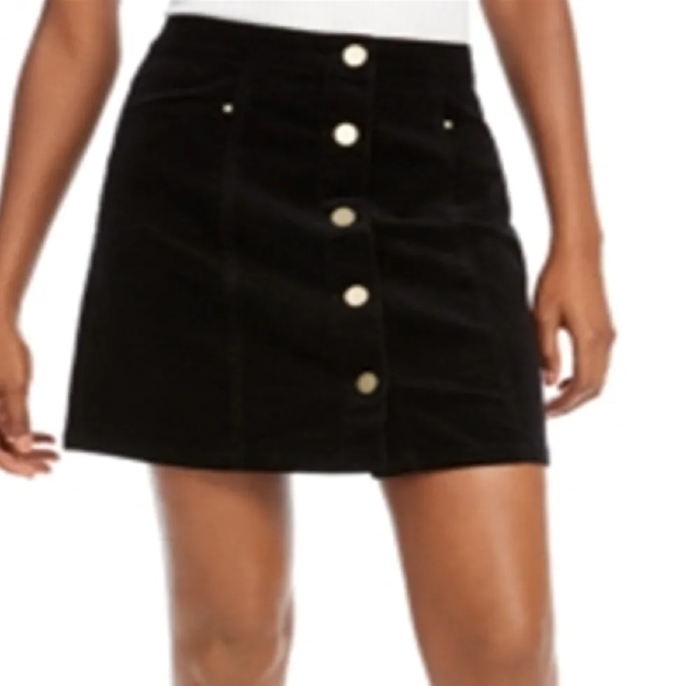 Maison Jules Women's Corduroy Mini Skirt Black Size 8