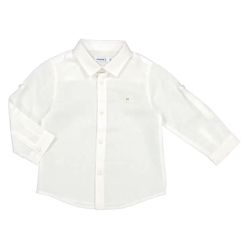 Mayoral Baby Basic Linen Long Sleeve Dress Shirt_117-40