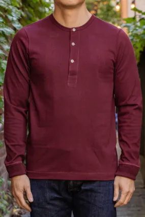 Merz b. Schwanen 206 Henley Long Sleeve - Ruby Red