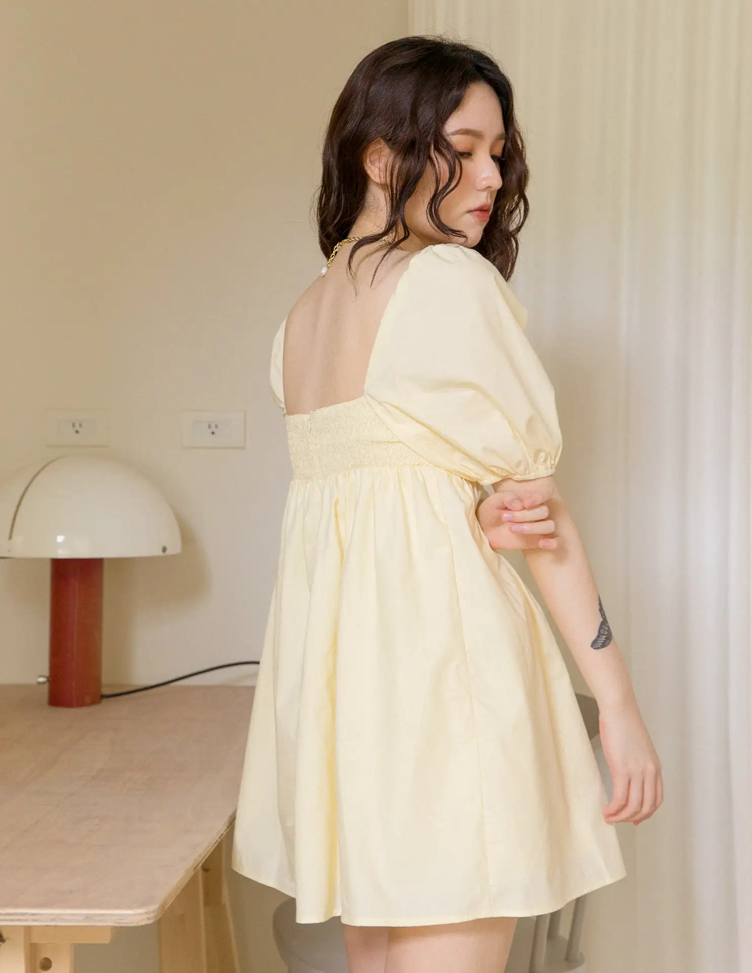 Mika Dress in Pale Yellow