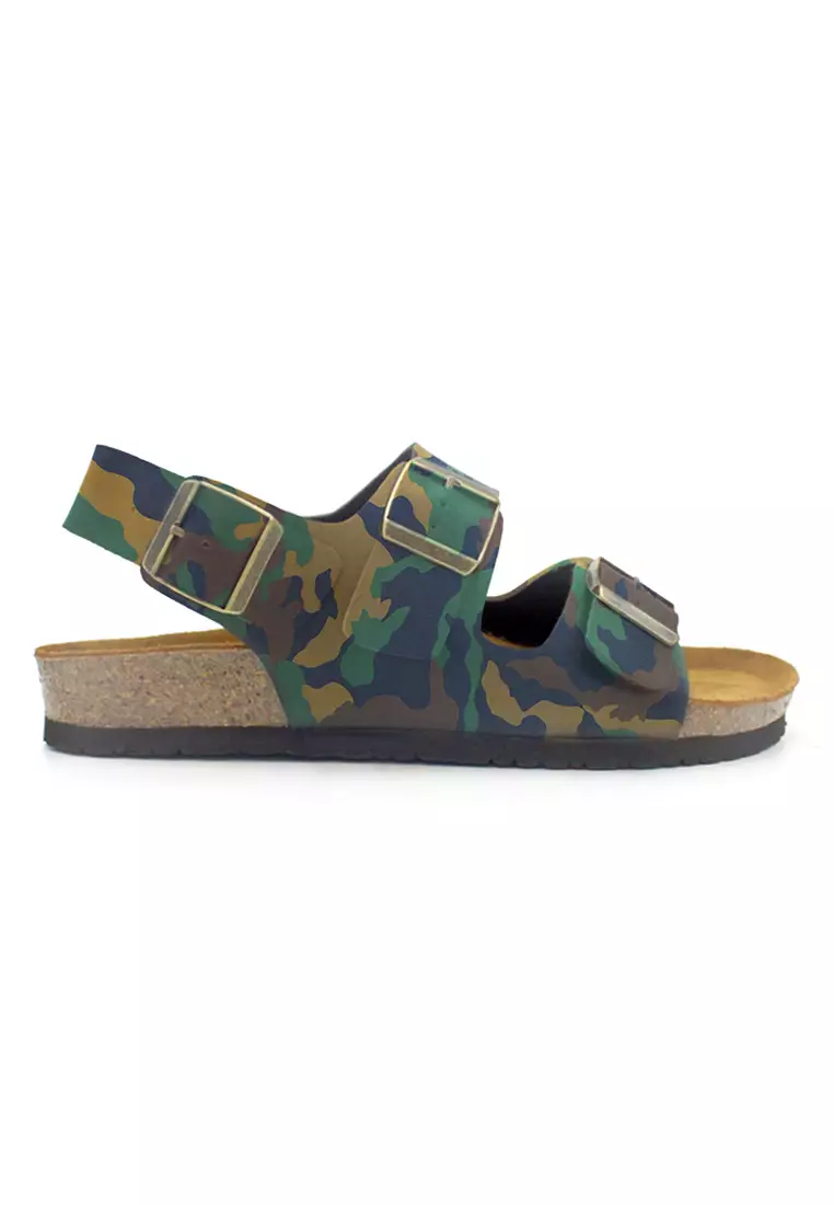 Milan - Camouflage Leather Sandals & Flip Flops