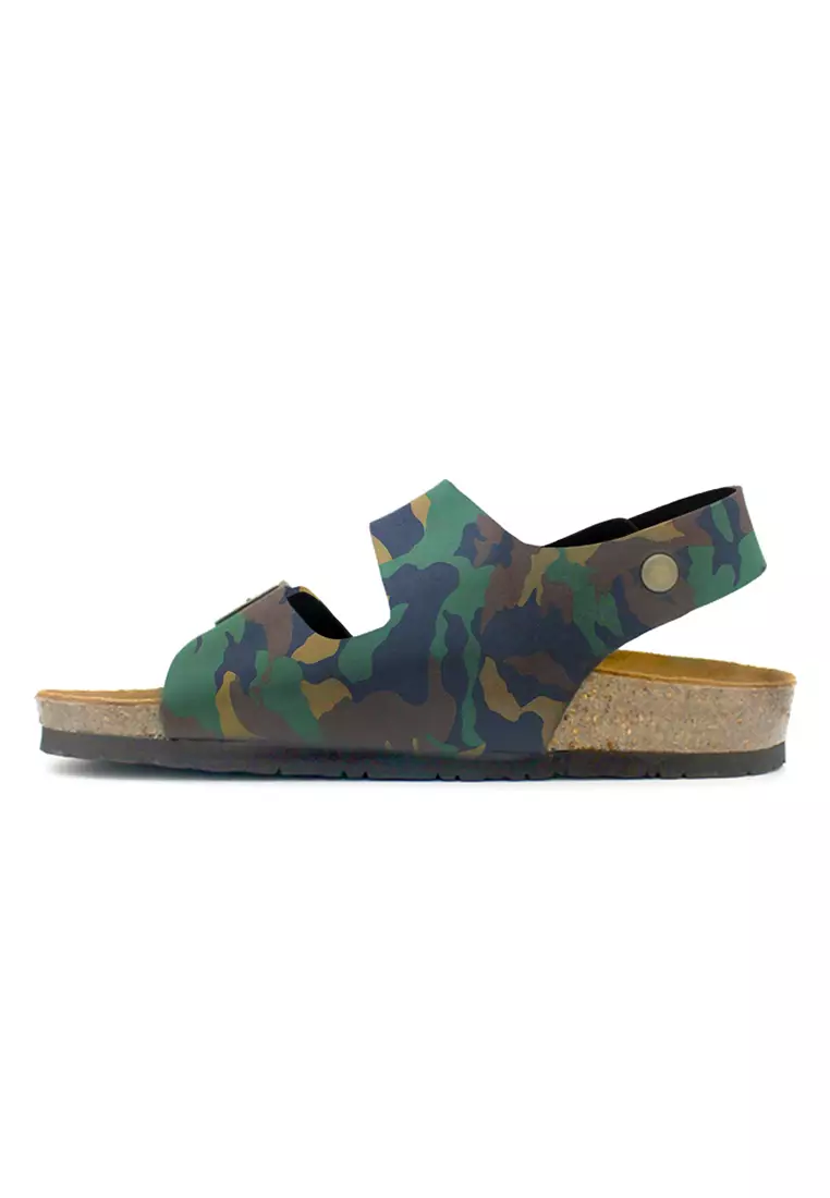 Milan - Camouflage Leather Sandals & Flip Flops