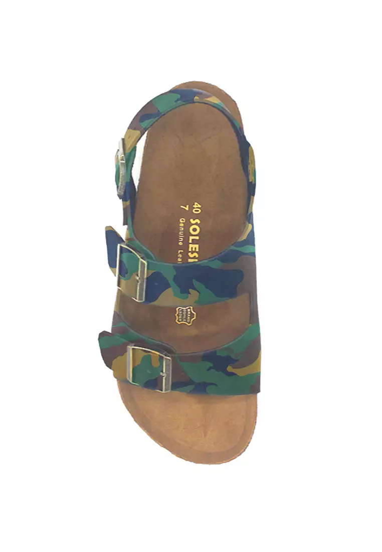 Milan - Camouflage Leather Sandals & Flip Flops