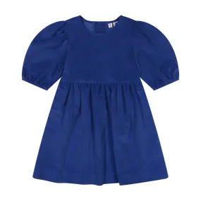 Nellie Girls Dress Soldier Blue Corduroy