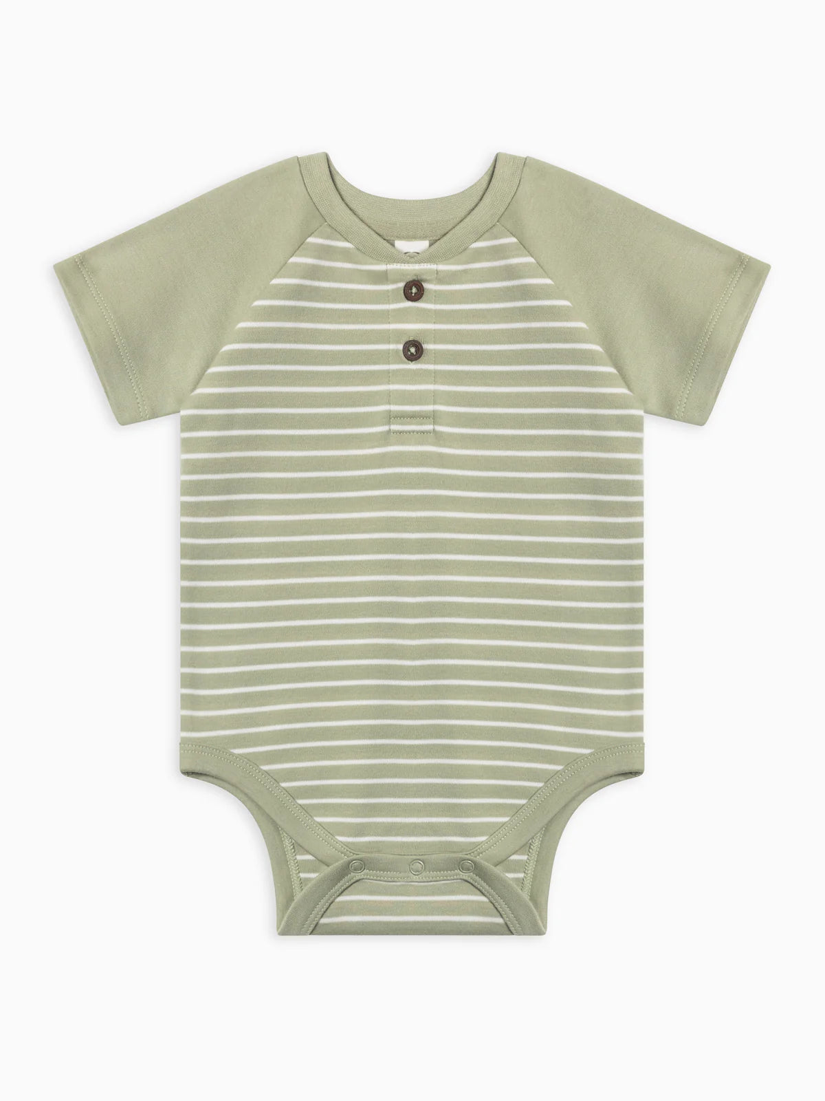 Organic Sosa Raglan Henley Bodysuit - Davis stripe / Mint