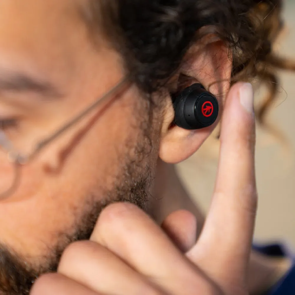 Outdoor Tech Pearls True Wireless Earbuds with Rechargeable Case - Black/Red