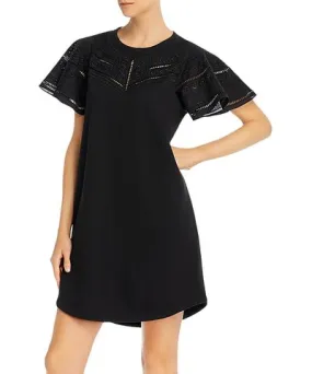 Parker Katrina Womens Ribbed Trim Eyelet Cocktail Dress