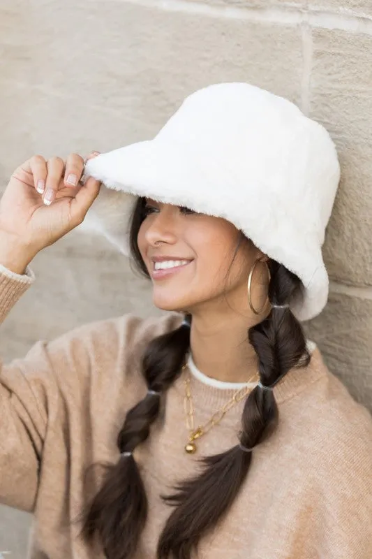 Plush Faux Fur Bucket Hat