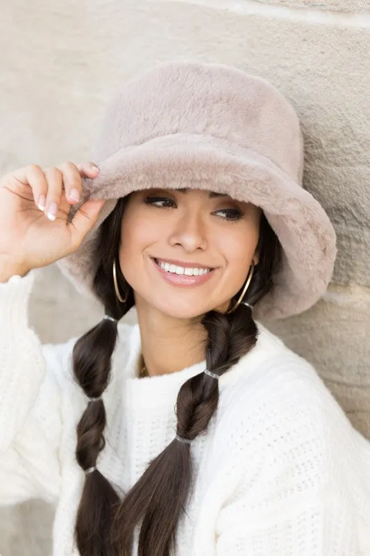 Plush Faux Fur Bucket Hat