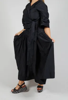 Pull on Pleated Skirt in Black