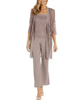 R & M Richards Womens 3PC Lace Suit Pants