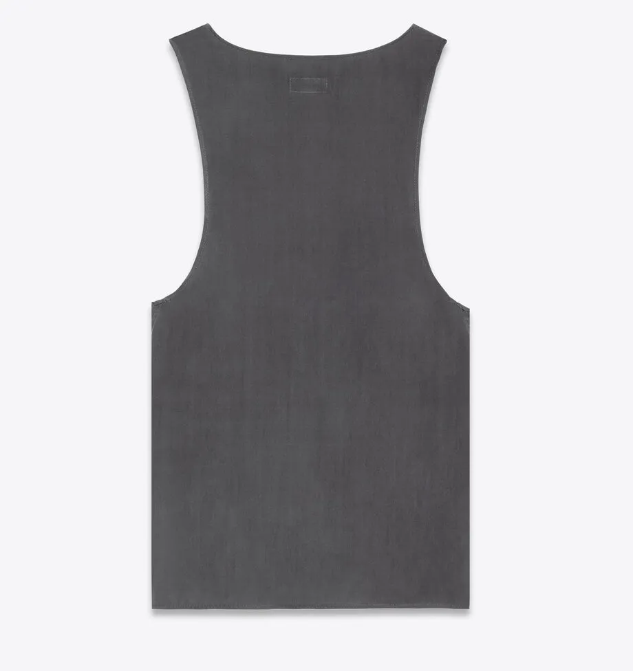 Saint Laurent  |789945Y7I224280 HENLEY TANK IN SILK CREPE DE CHINE