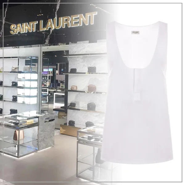 Saint Laurent  |U-Neck Plain Tanks & Camisoles