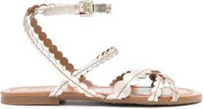 See by Chloé crossover leather sandals Gold