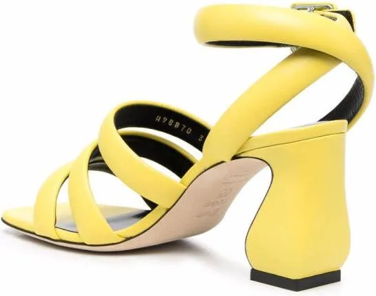 Si Rossi triple-strap leather sandals Yellow