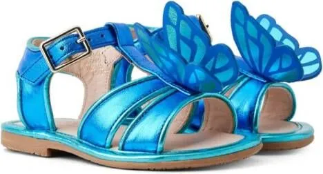 Sophia Webster Mini butterfly-appliqué leather sandals Blue