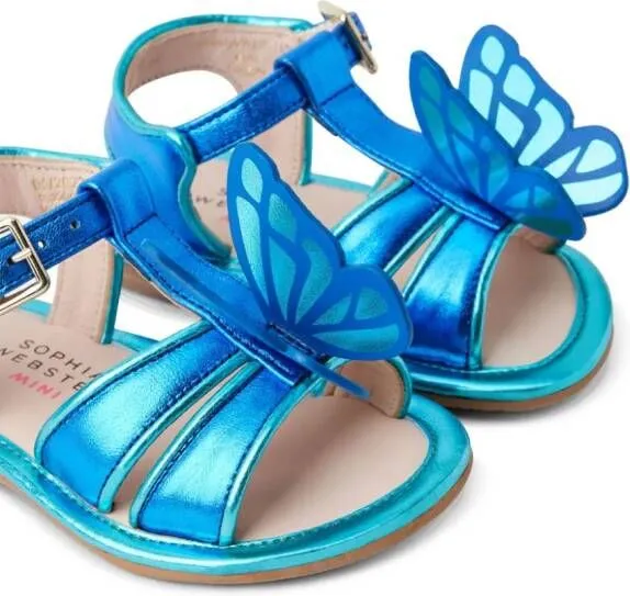 Sophia Webster Mini butterfly-appliqué leather sandals Blue