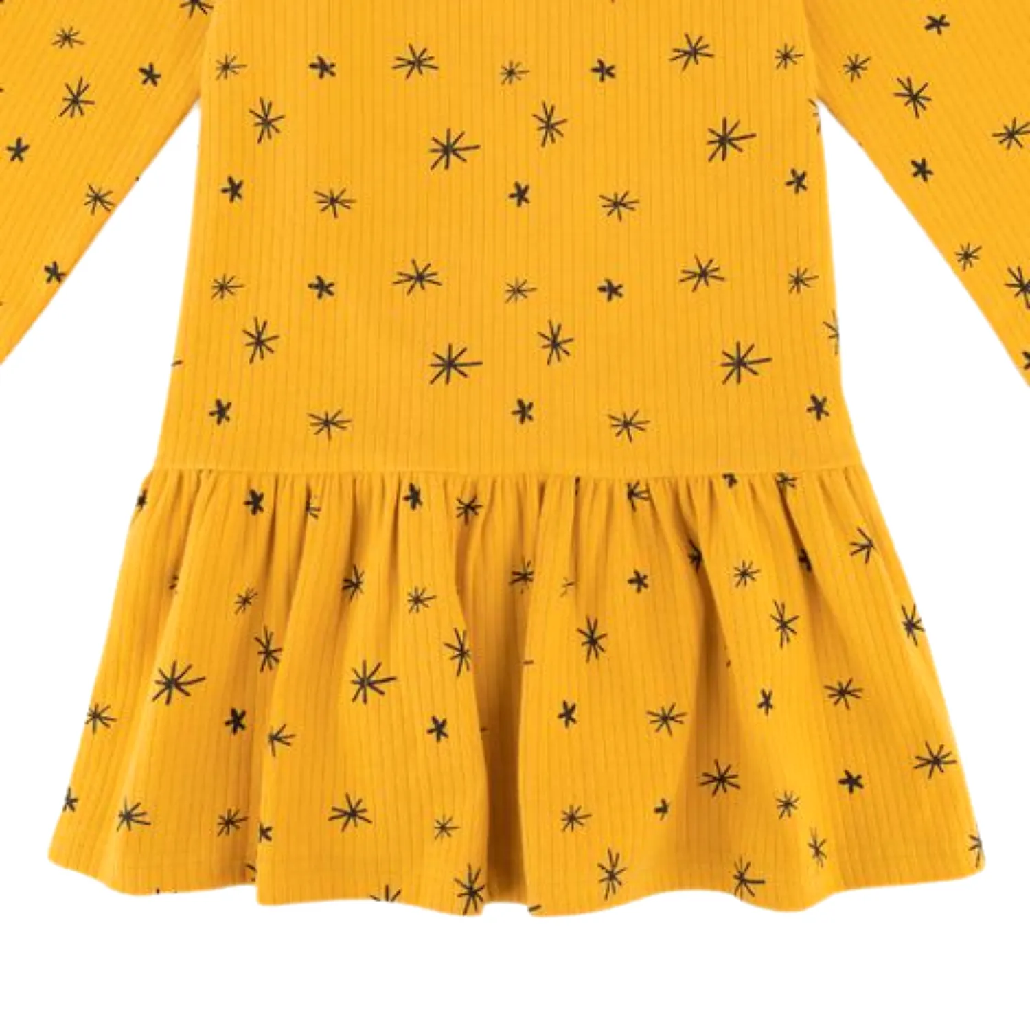 Stars LS Rib Dress, Golden Brown