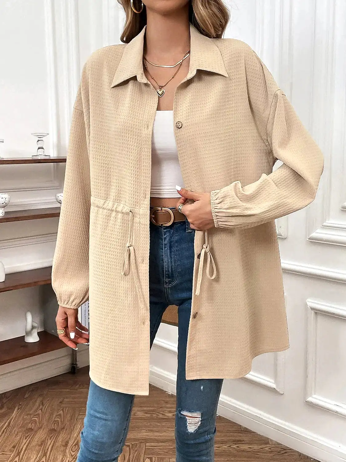 Stylish Windproof Women's Coat for Fall and Winter