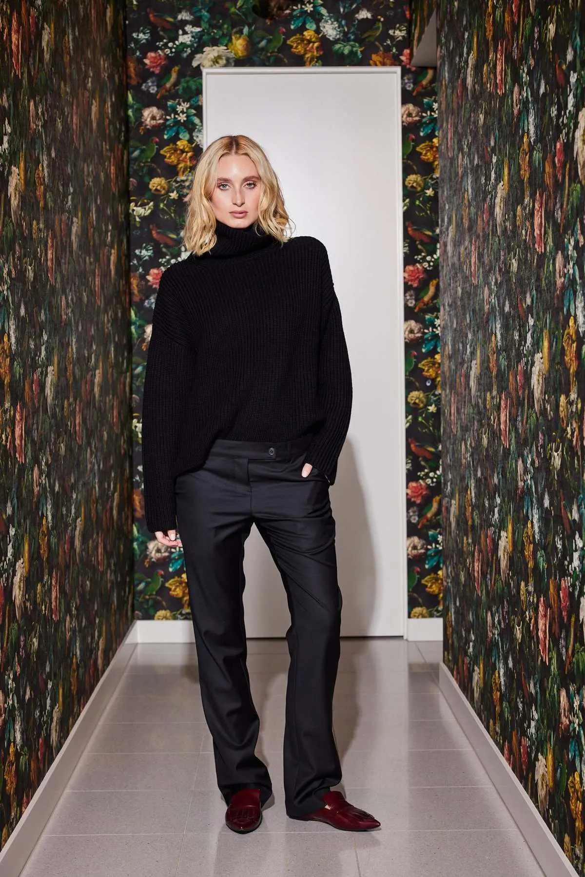 Textured Turtleneck - Black