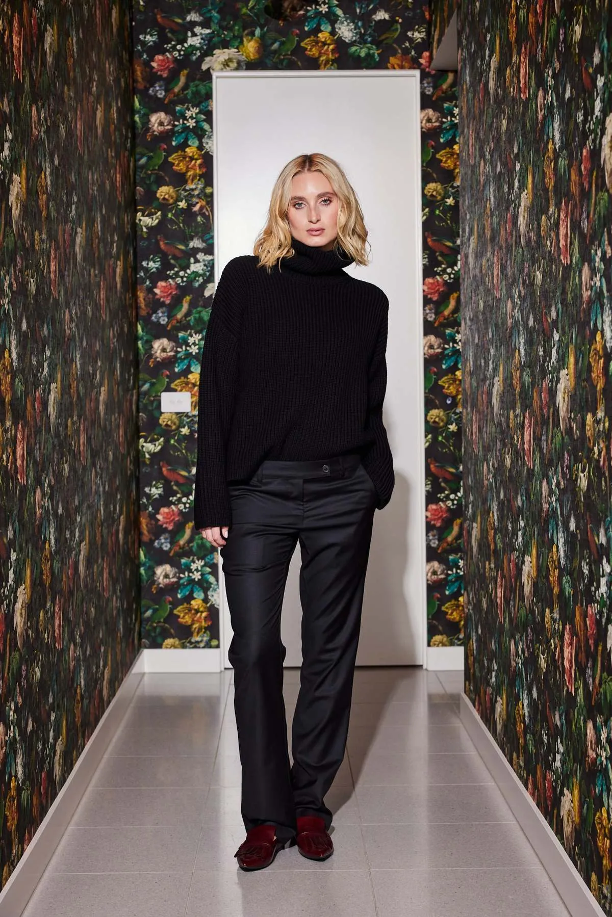 Textured Turtleneck - Black