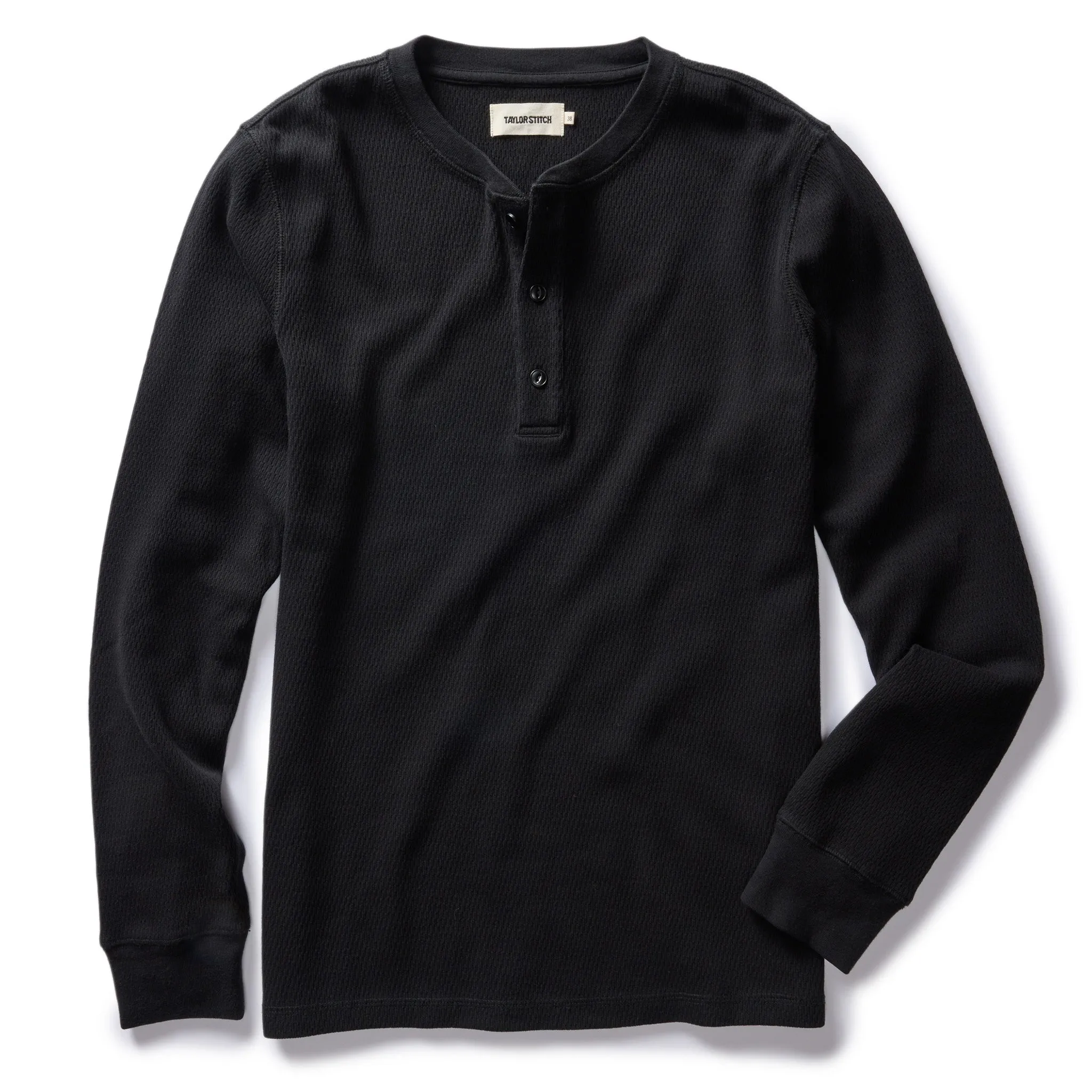 The Organic Cotton Waffle Henley in Coal