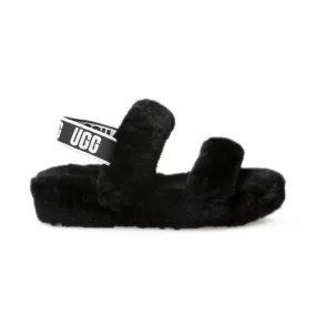 UGG Oh Yeah Slide Black Sandals - Women's