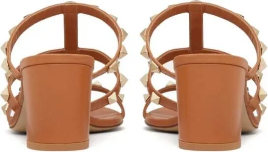 Valentino Garavani Rockstud 60mm leather sandals Brown