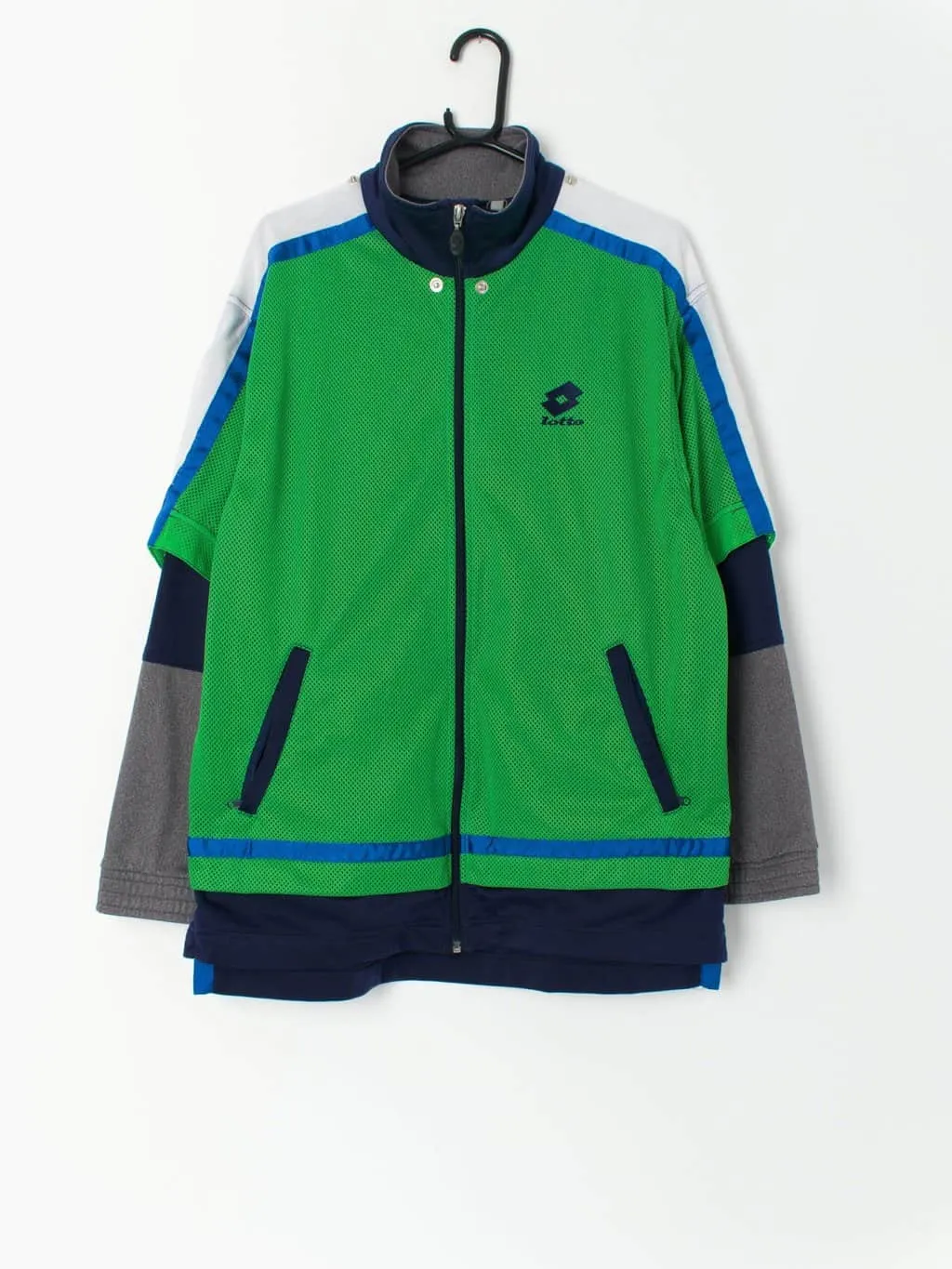 Vintage Lotto training jacket in bright green – Medium/Large