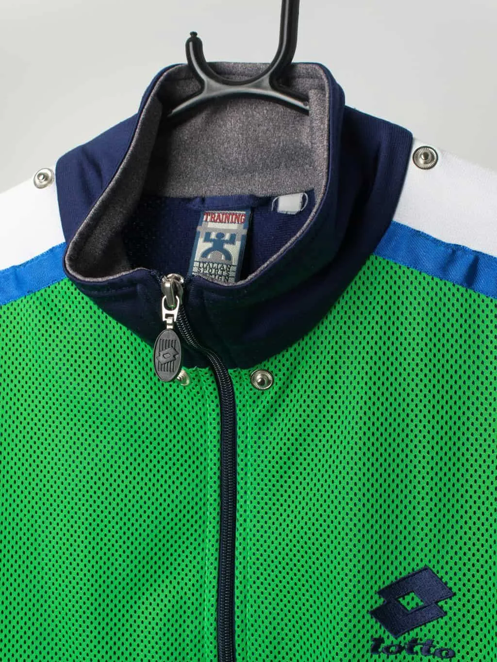 Vintage Lotto training jacket in bright green – Medium/Large