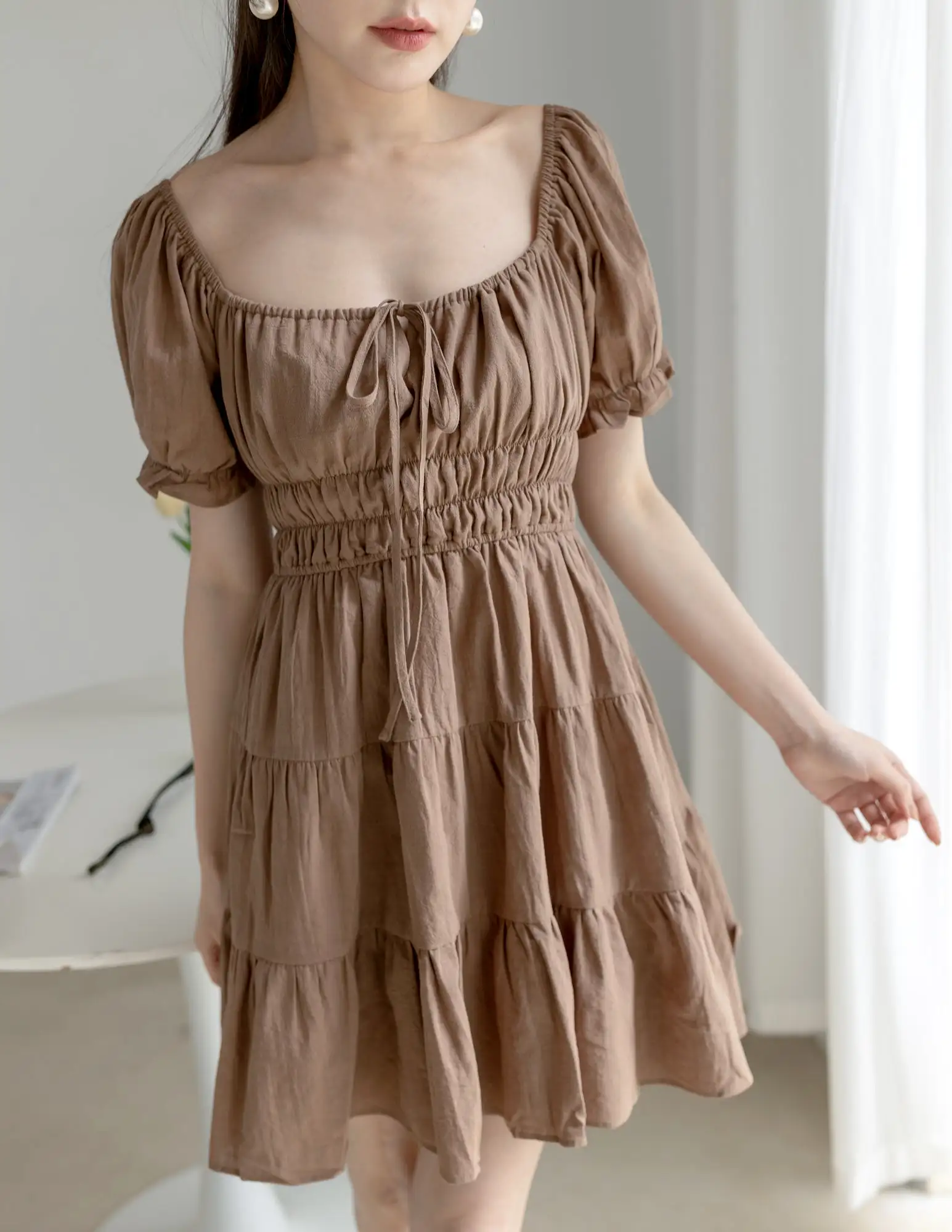 Vivianne Dress in Brown